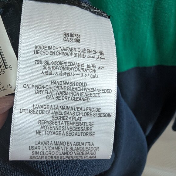 BCBGMAXAZRIA Nomia Silk Blend Color Block Cut Out Midi Dress Lightweight Knit - Picture 13 of 15